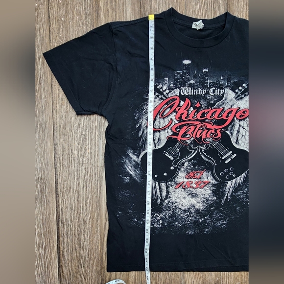 🎸 Vintage Rock Me Brand Chicago Blues Windy City Guitar T-Shirt Ladies Medium - Picture 2 of 6